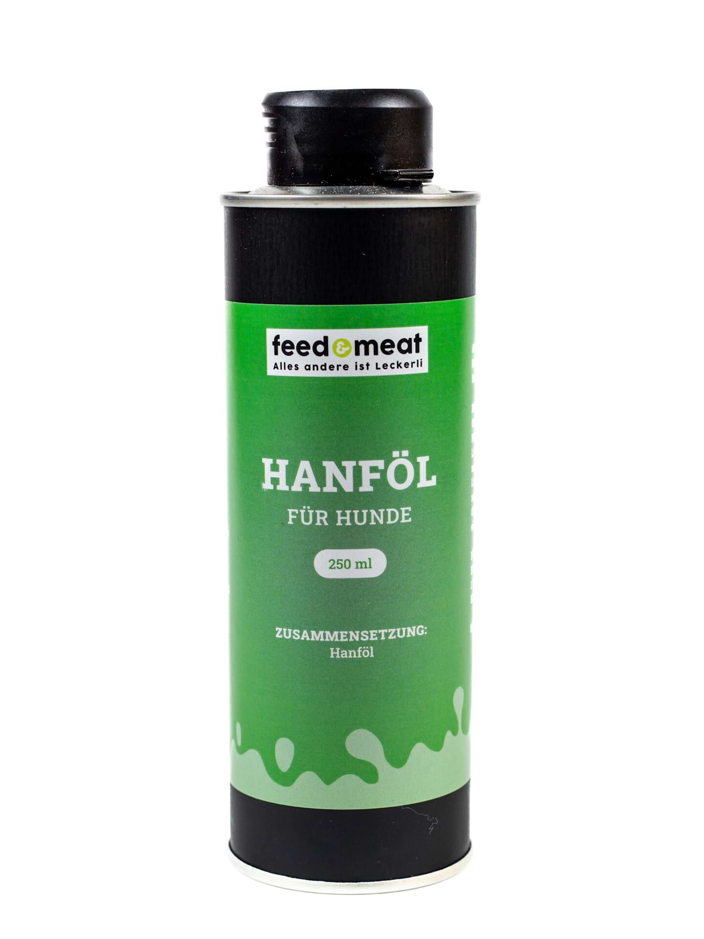 Hanföl feed&meat Barf-Hanföl als Futterergänzung für ängstliche Hunde