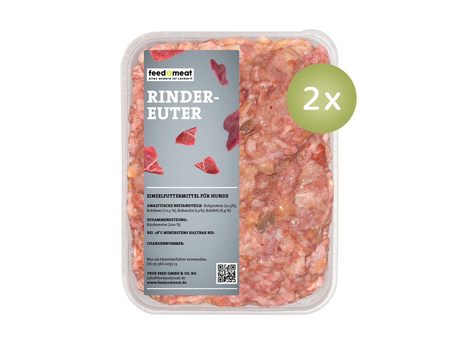 2x feed&meat Rindereuter für den Hund