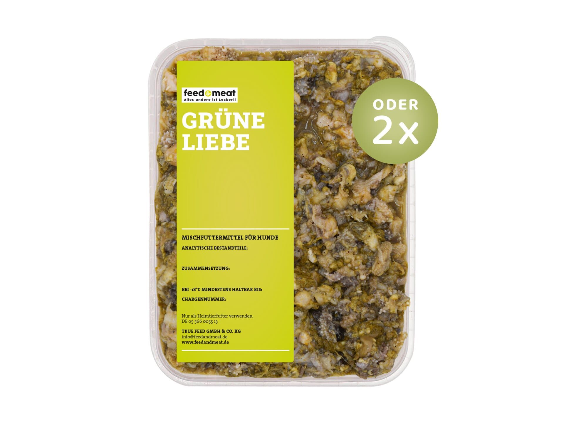 2x feedandmeat Grüne Liebe mit Pansen und Blättermagen für Hunde