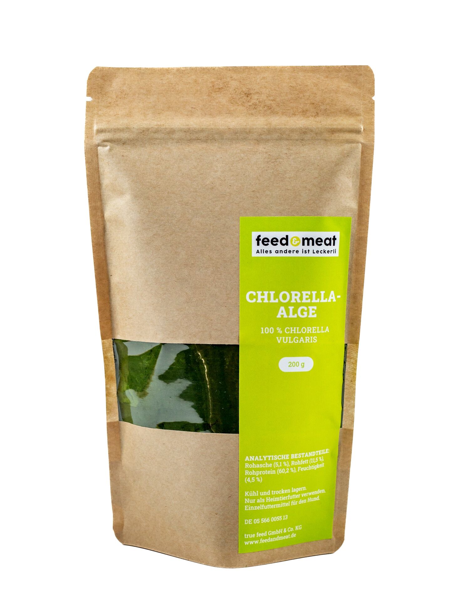 Barf Chlorella-Alge feed&meat Chlorella-Alge im Kraftbeutel für Hunde