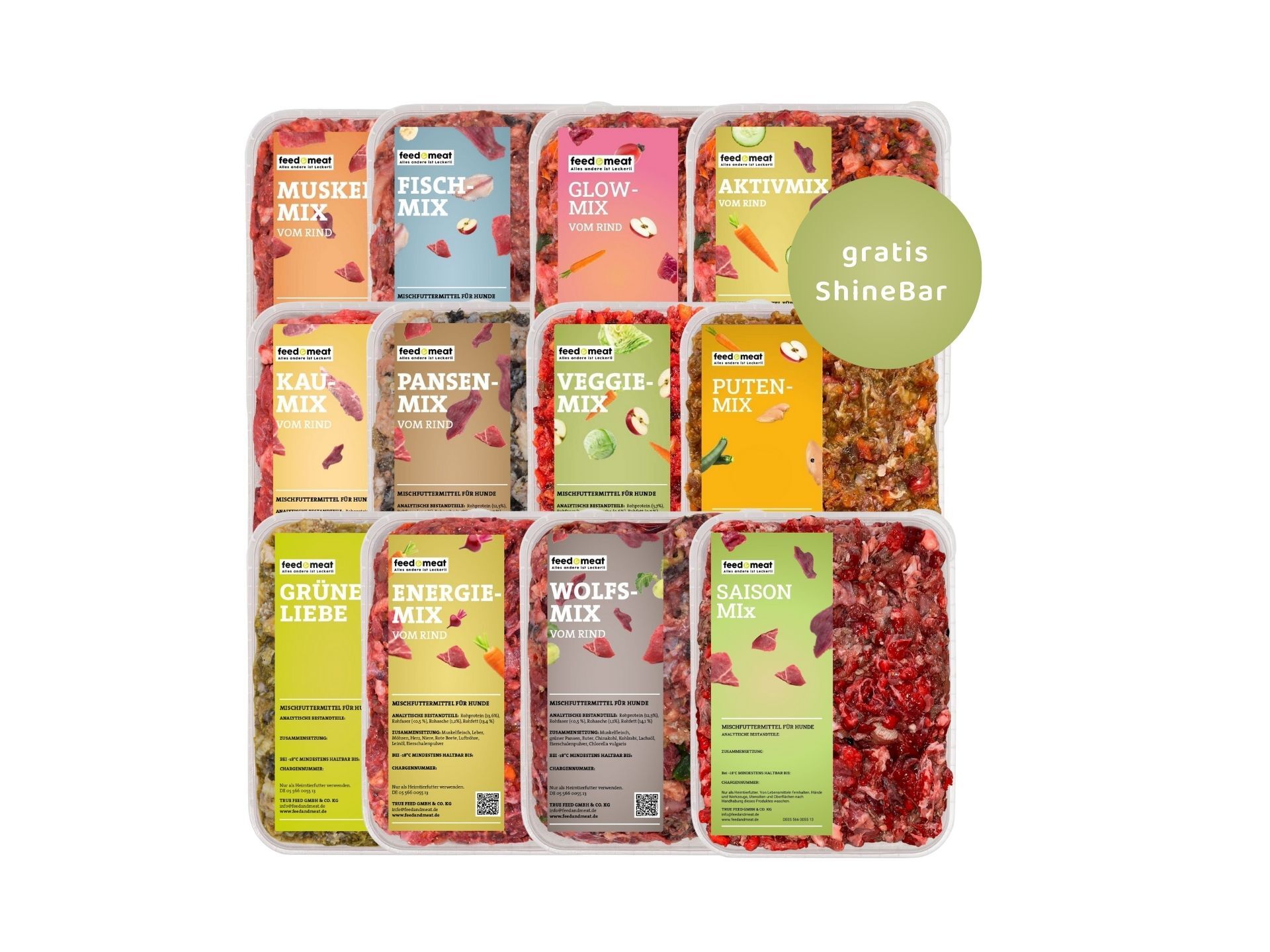 12 Barfmixe für Hunde Probierpaket 