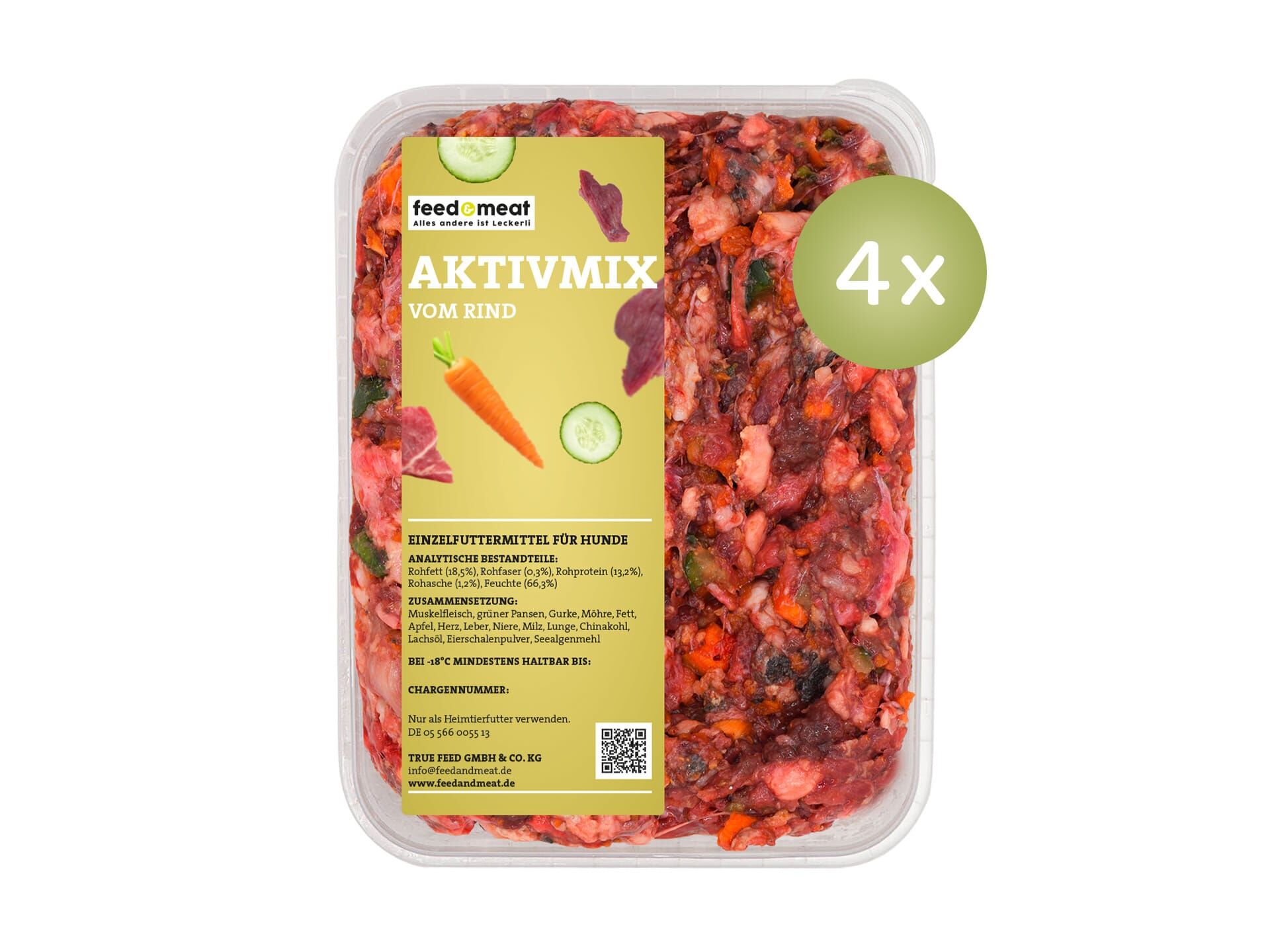4x feed&meat Aktivmix Barf fertigmix für magere Hunde