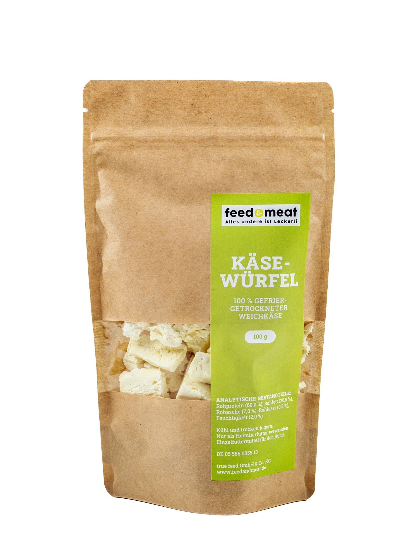 feedandmeat Barf-Käsewürfel für Hunde 100g 