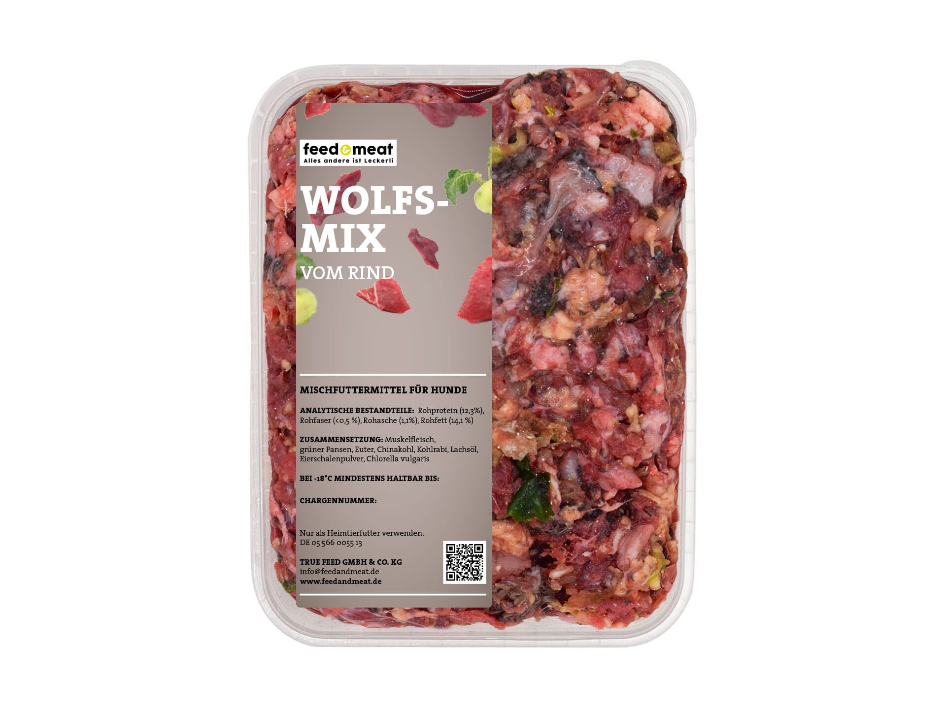feedandmeat-barf-wolfsmix-vom-rind Barf Wolfsmix mit Chinakohl, Rindfleisch und Kohlrabi in der Schale