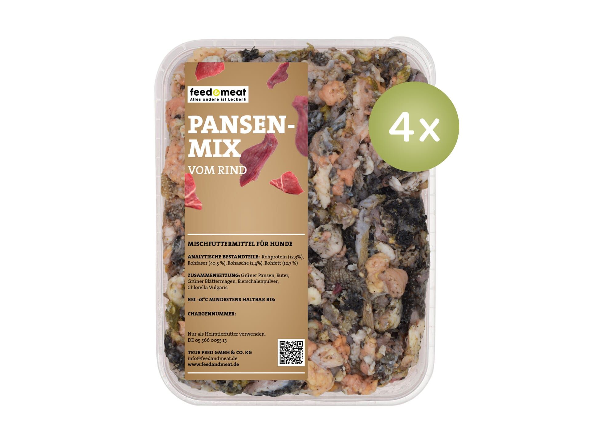 4x feed6meat Pansenmix Barfmix für Hunde