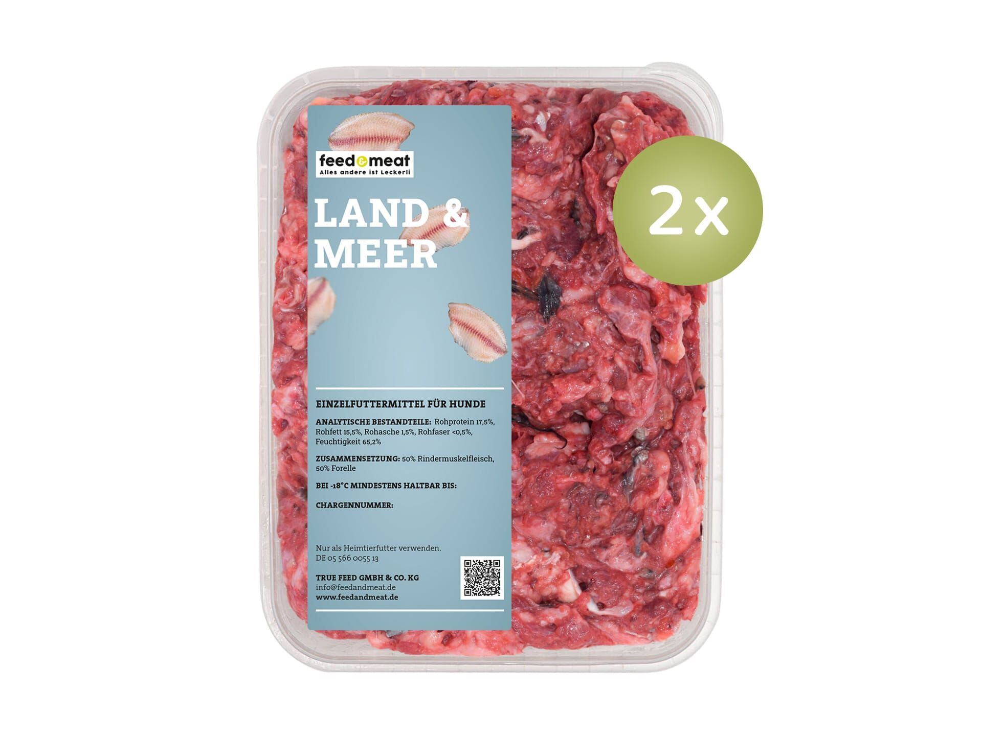 2x feedandmeat Land&Meer mit Forelle mit Rindfleisch