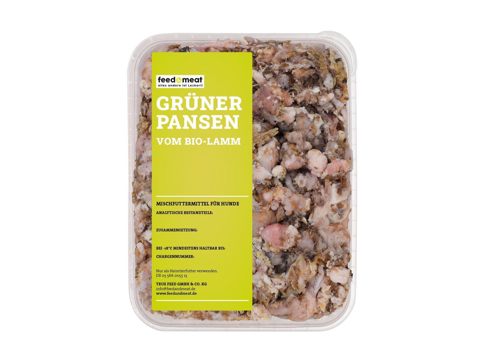 grüner Pansen vom Lamm featandmeat grüner Bio-Lammpansen 500g für Hunde