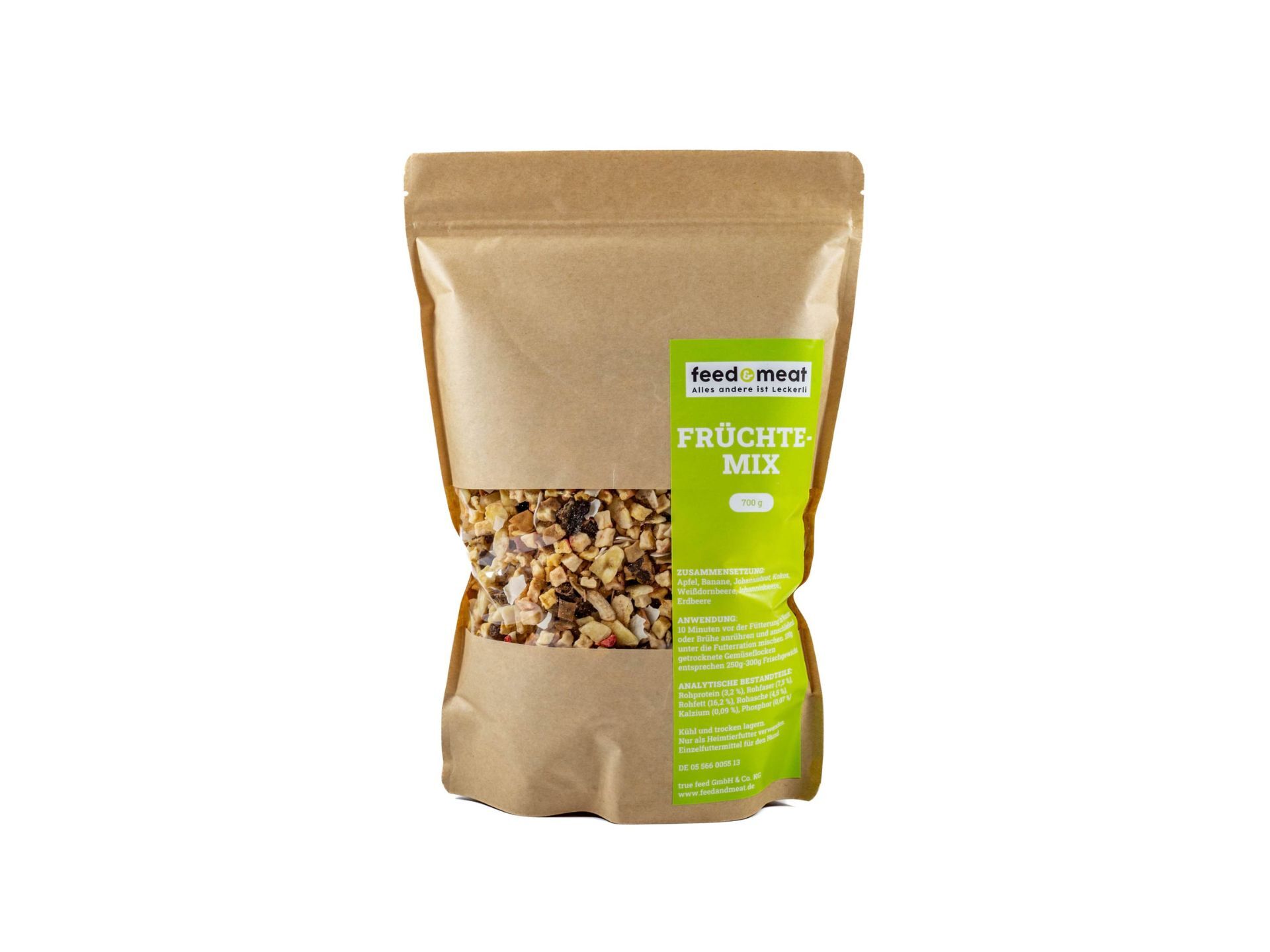 Barf Fruechtemix fuer Hunde 700 Gramm im Kraftbeutel