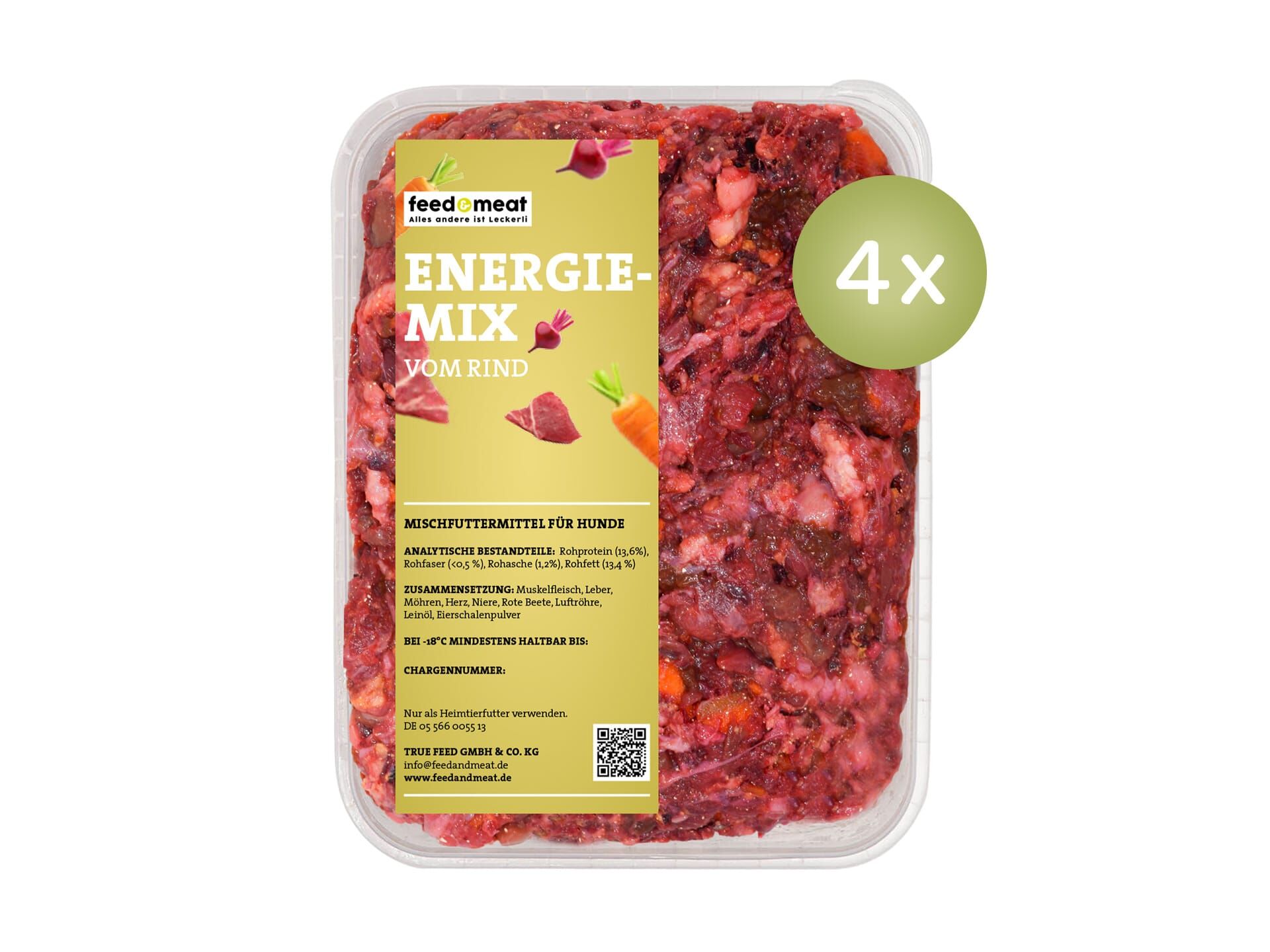 4x feedandmeat Energiemix Barf für Hunde