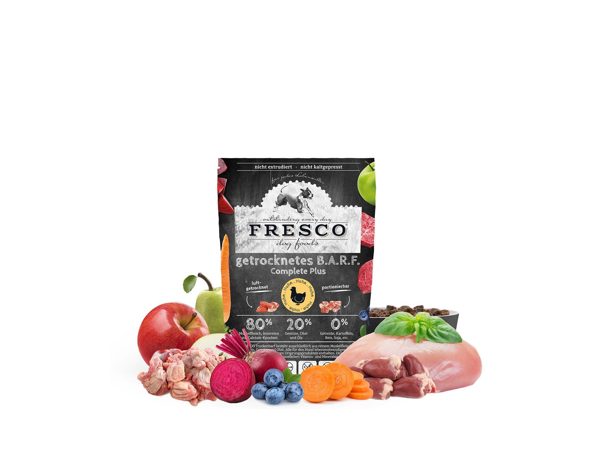 Trockenbarf Complete Plus Huhn 1kg Fresco Trockenbarf Complete Plus 1kg