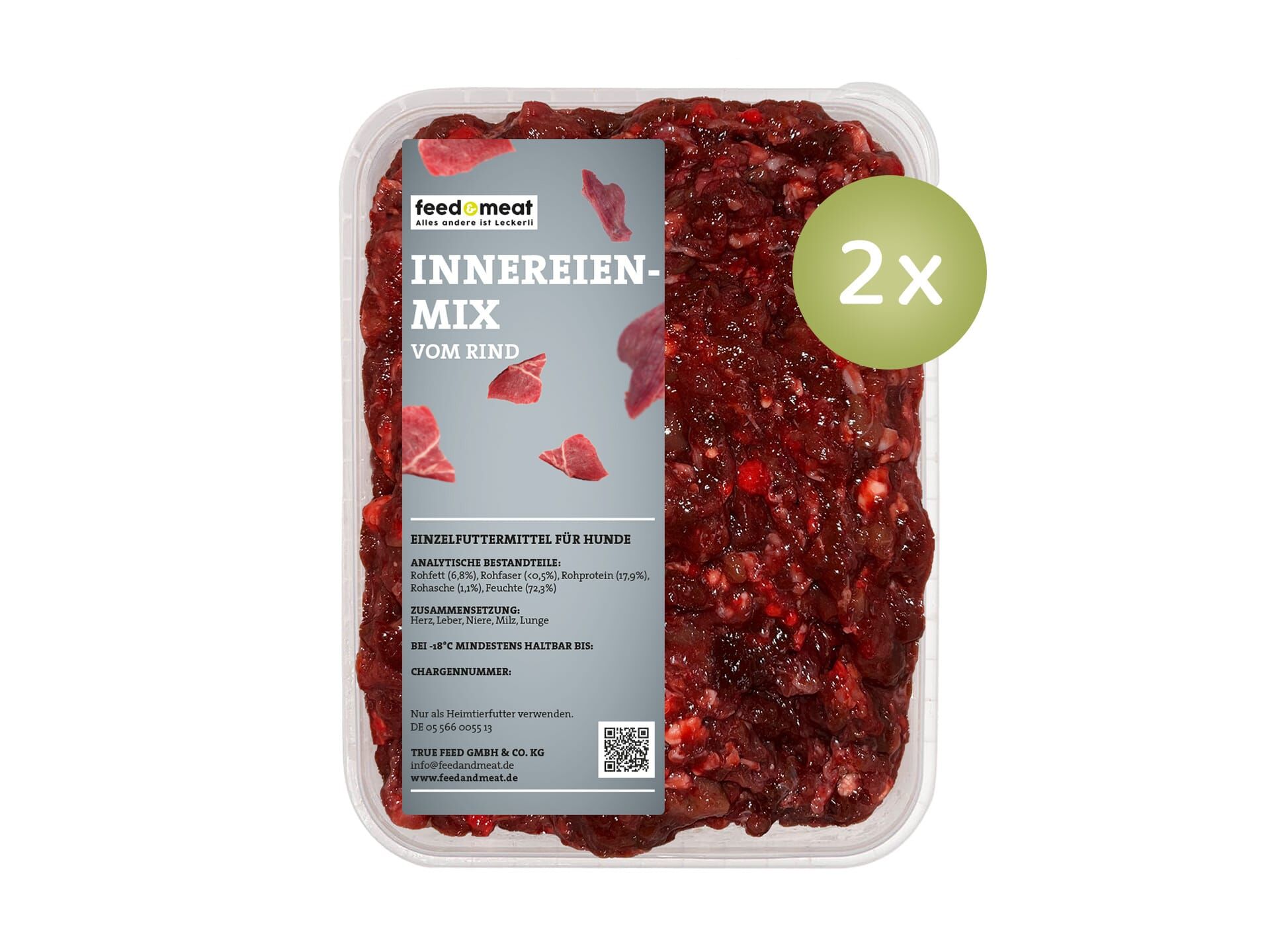 2x Innereienmix feed&meat Barfmischung für Hunde