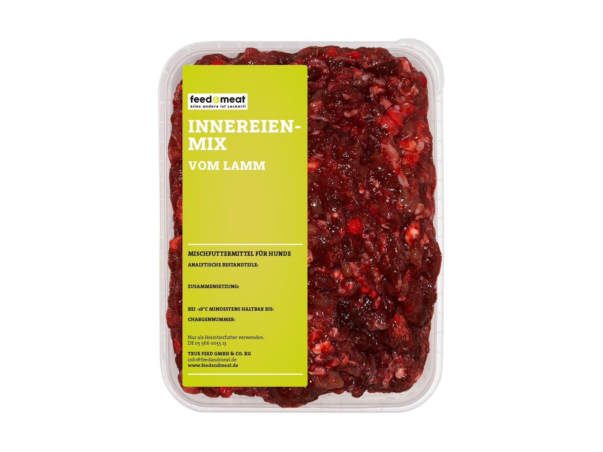 Bio-Innereienmix vom Lamm in einer durchsichtigen Verkaufsschale – nährstoffreiche Mischung aus regionalem Bio-Lamm.