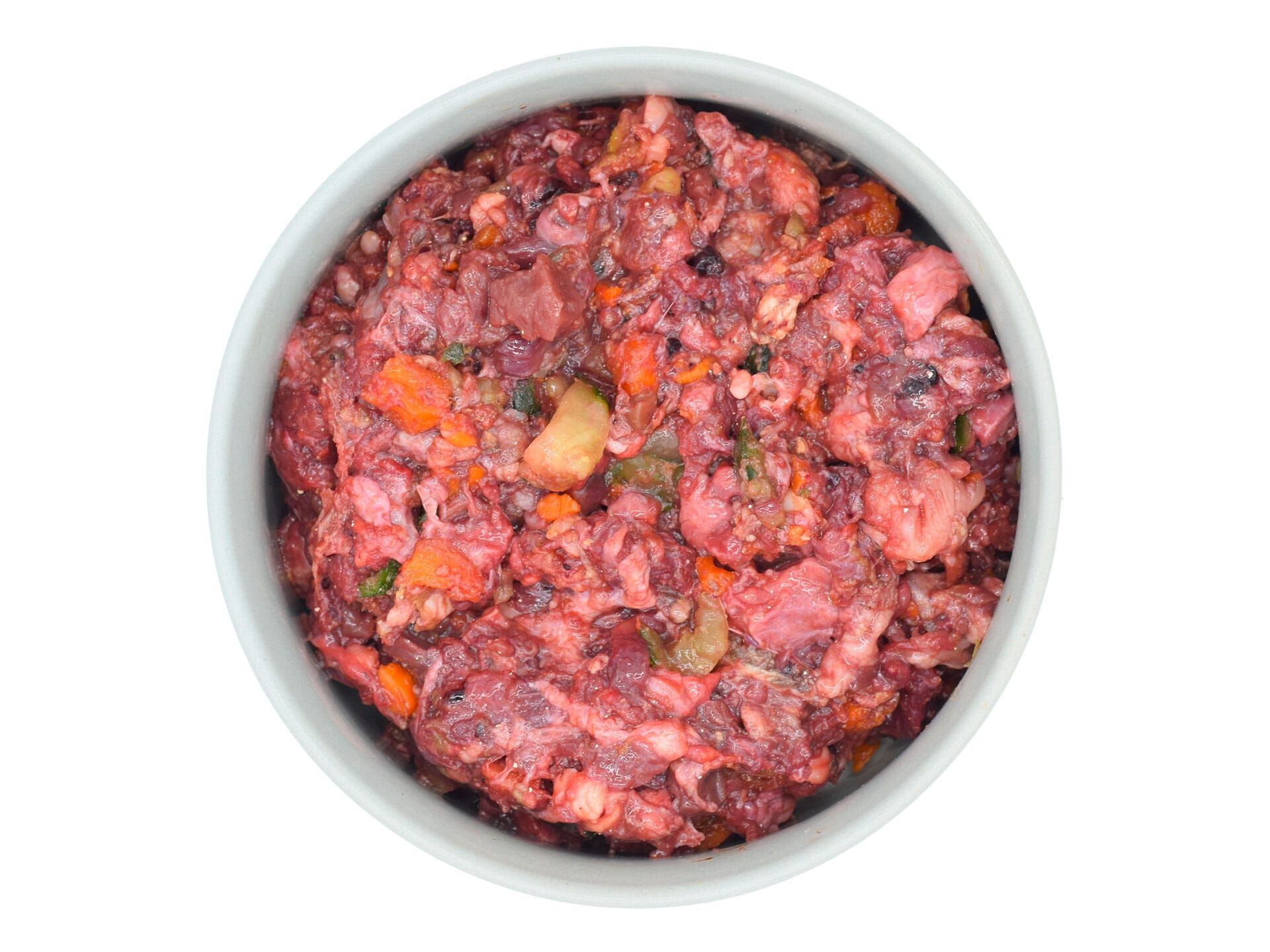 Napf mit Barfseniormix gewolft für ältere Hunde