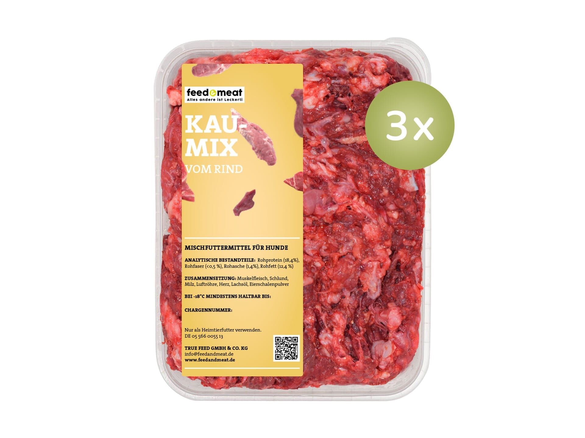 3x feedandmeat Kaumix Barmix vom Rind für Hunde