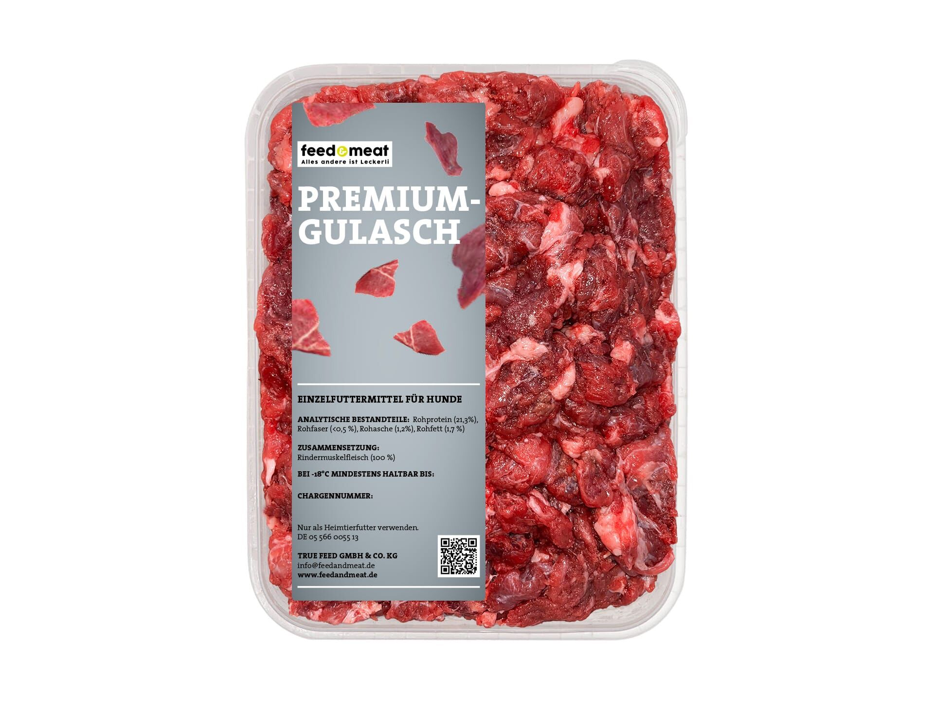 Barf Premiumgulasch feedandmeat Barf Premiumgulasch für Hunde gewolft