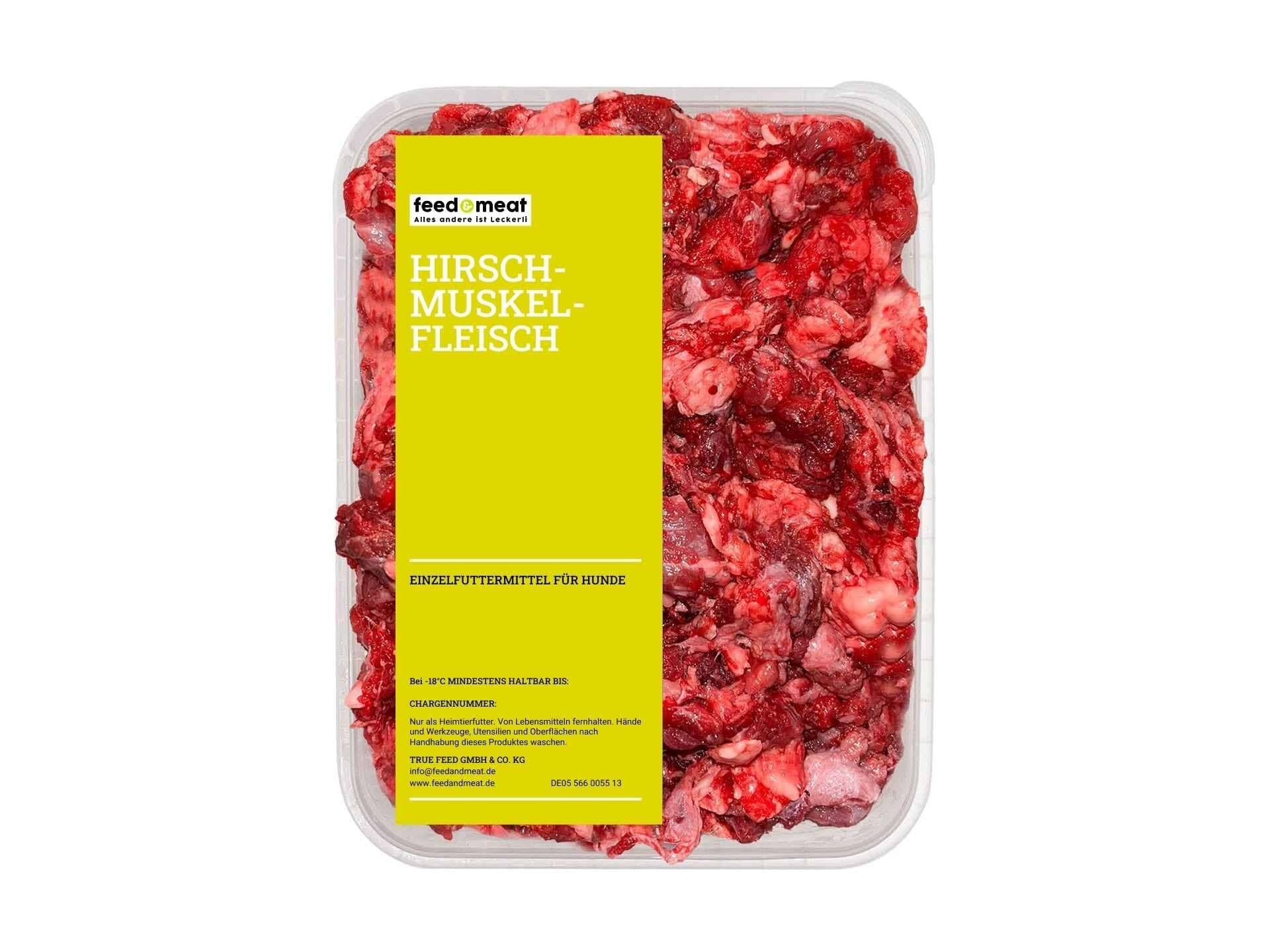 barf-hirschmuskelfleisch feedandmeat Frisches Hirschfleisch für Hunde im grauen Napf – fettarme Proteinquelle aus Greven, ideal für Allergiker